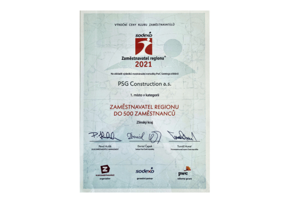1. place in the competiton "Employer of the Zlin Region 2021"