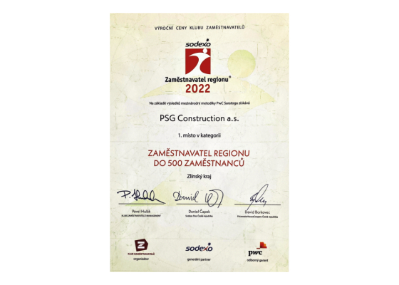1. place in the competiton "Employer of the Zlin Region 2022"
